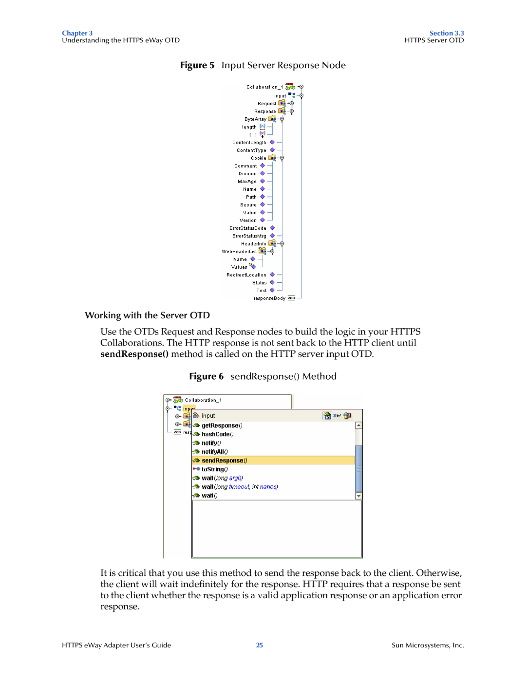 Sun Microsystems 5.1.1 manual Input Server Response Node, Working with the Server OTD 