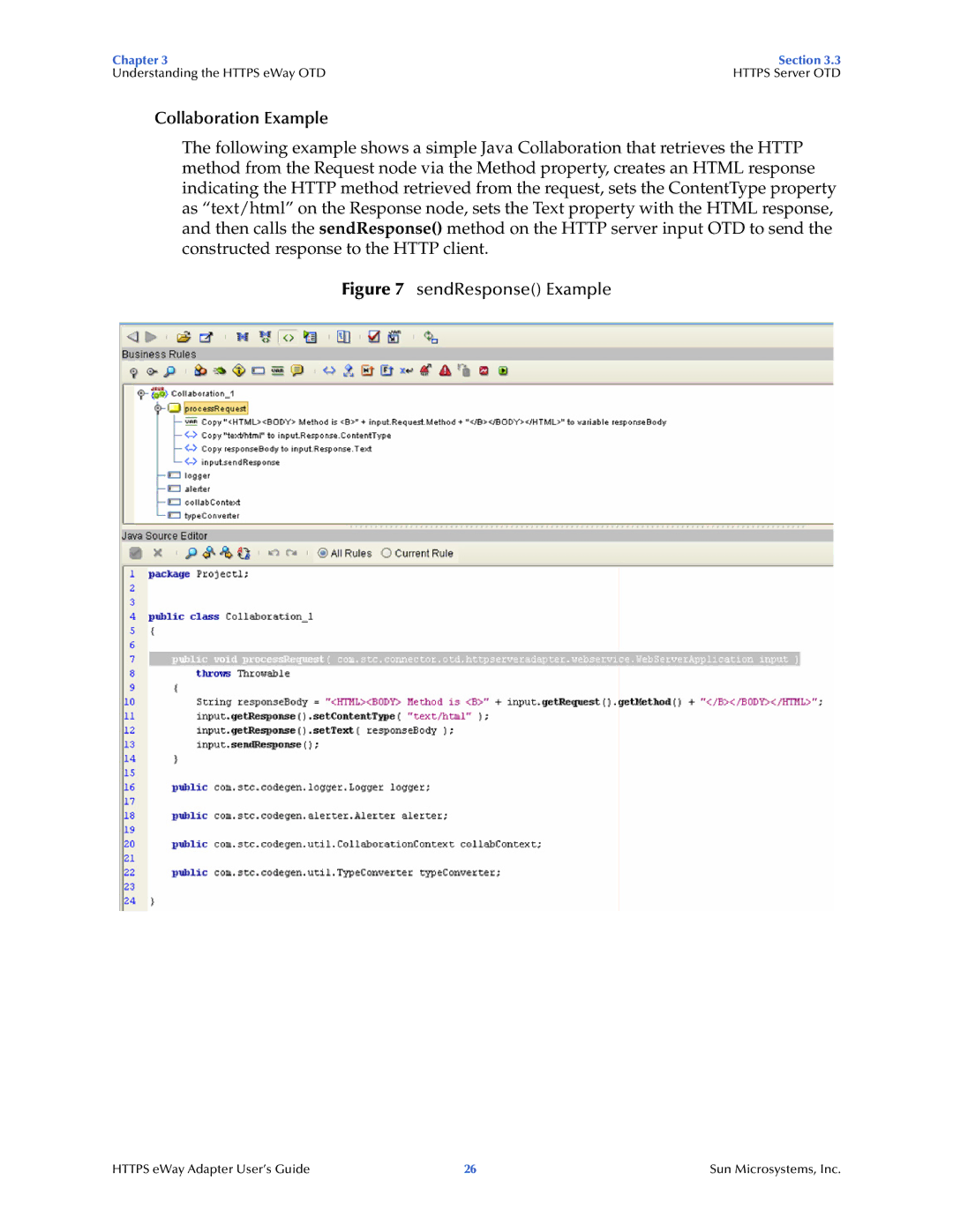 Sun Microsystems 5.1.1 manual Collaboration Example, SendResponse Example 