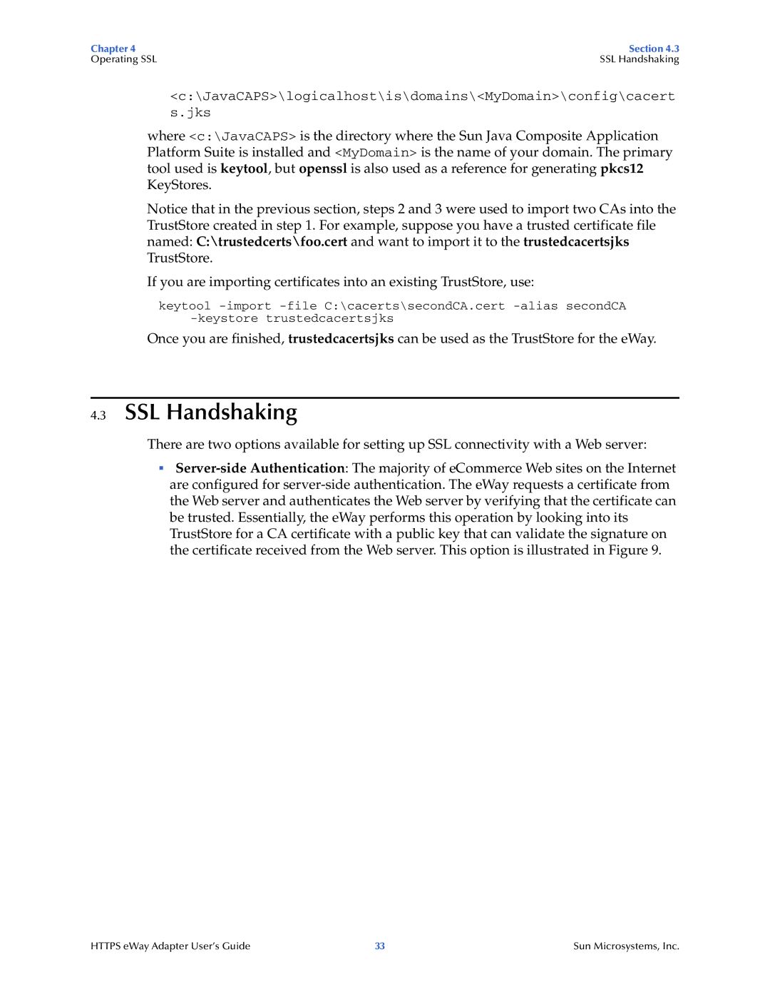 Sun Microsystems 5.1.1 manual SSL Handshaking 