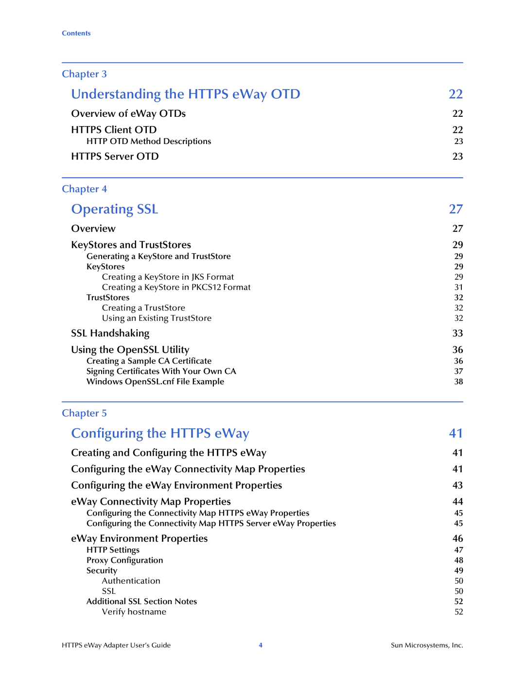 Sun Microsystems 5.1.1 manual Http OTD Method Descriptions, Http Settings Proxy Configuration Security Authentication 