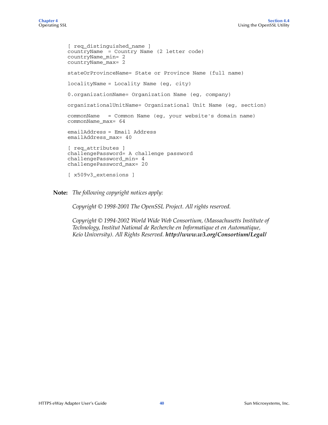 Sun Microsystems 5.1.1 manual Copyright 1998-2001 The OpenSSL Project. All rights reserved 