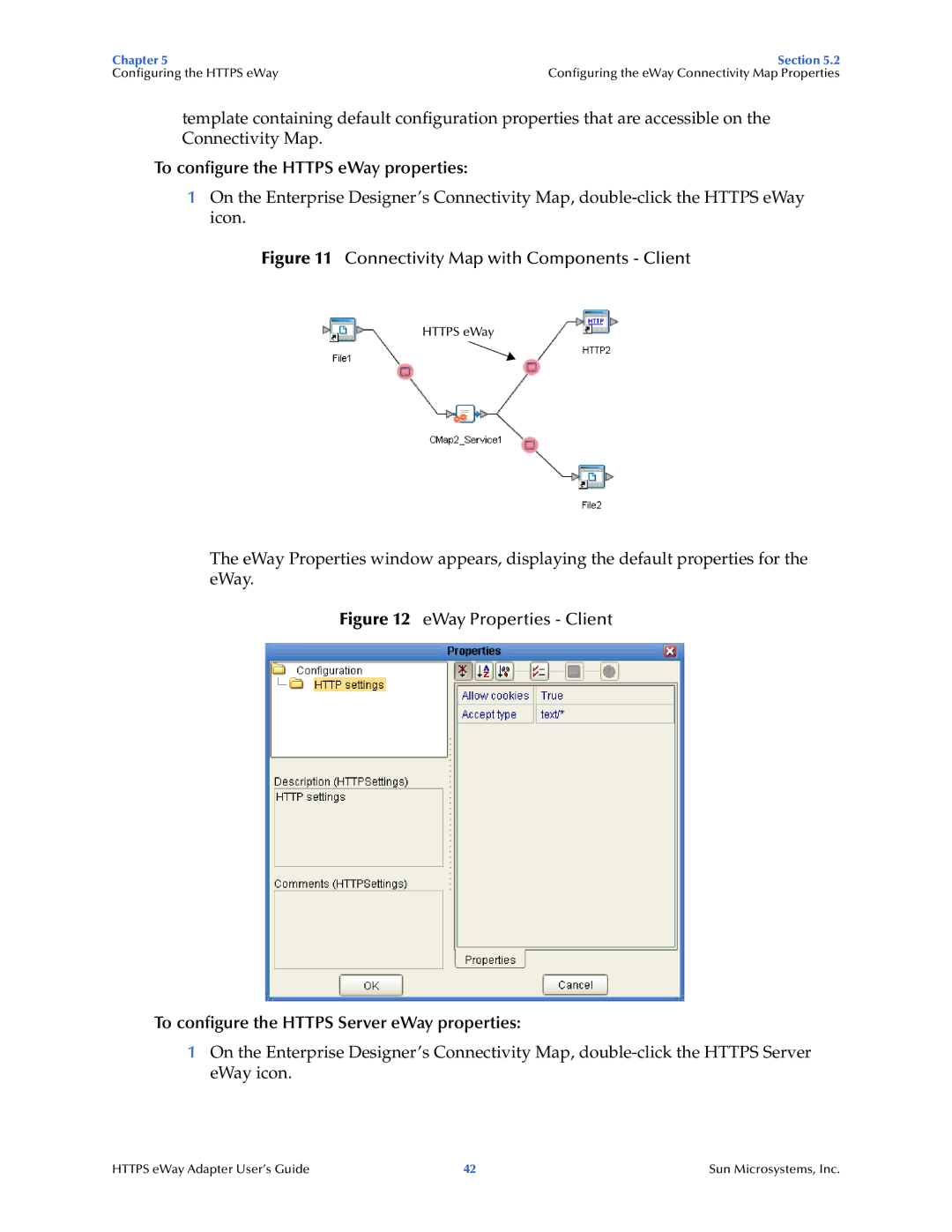 Sun Microsystems 5.1.1 manual To configure the Https eWay properties, To configure the Https Server eWay properties 