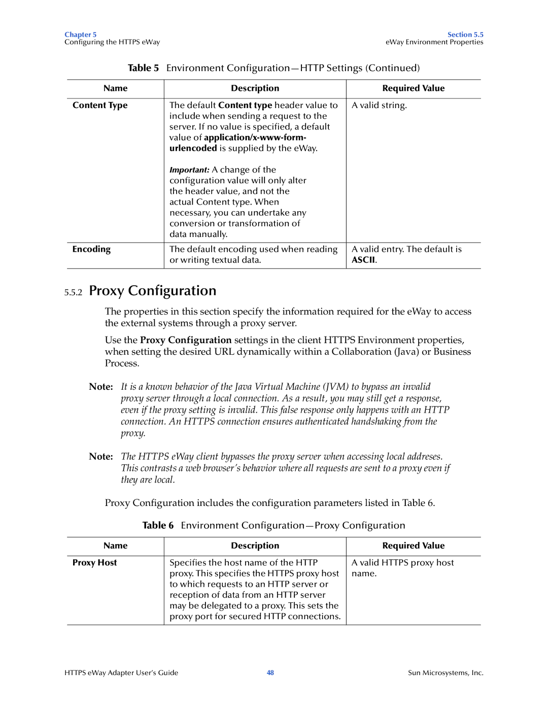 Sun Microsystems 5.1.1 manual Environment Configuration-Proxy Configuration 