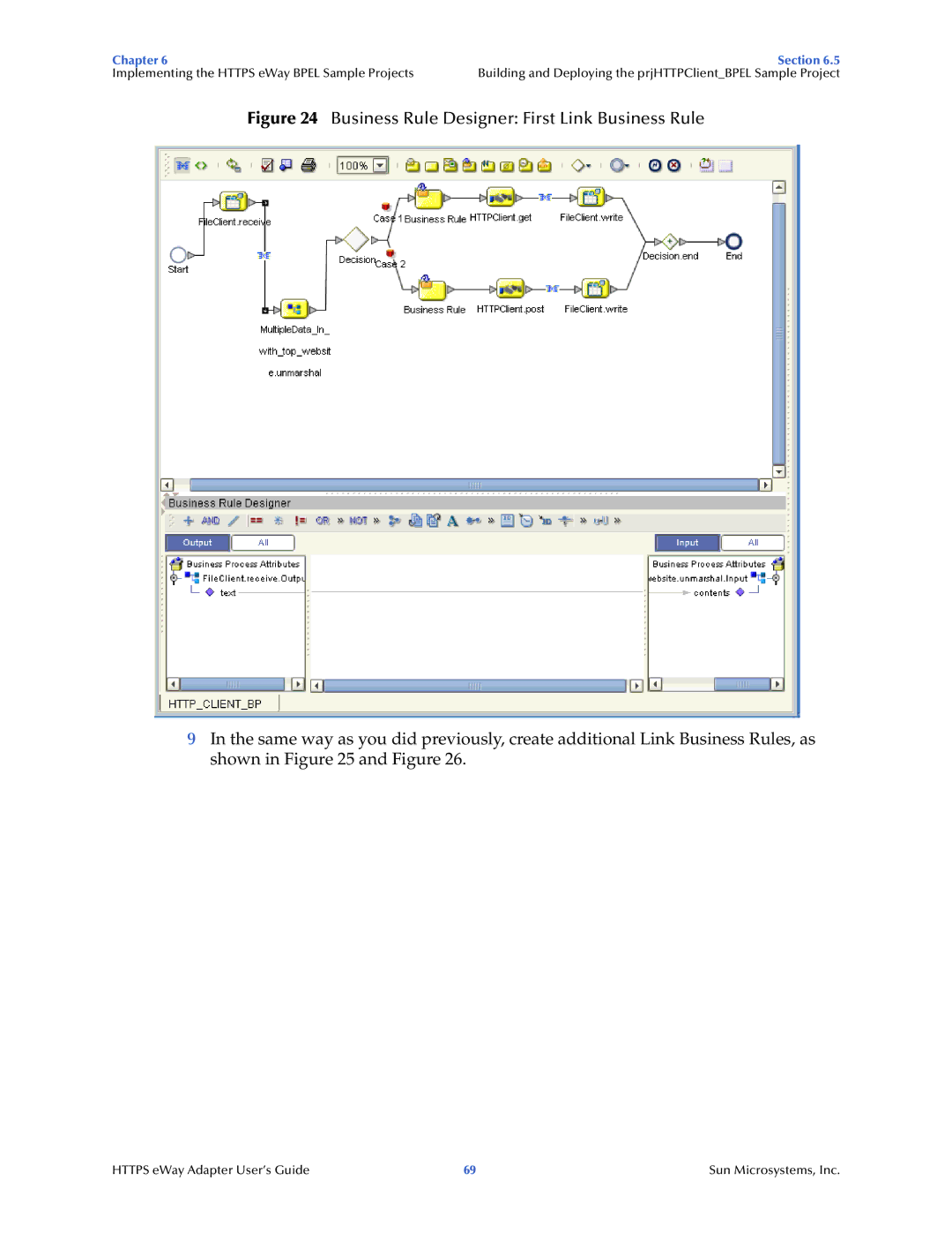 Sun Microsystems 5.1.1 manual Business Rule Designer First Link Business Rule 