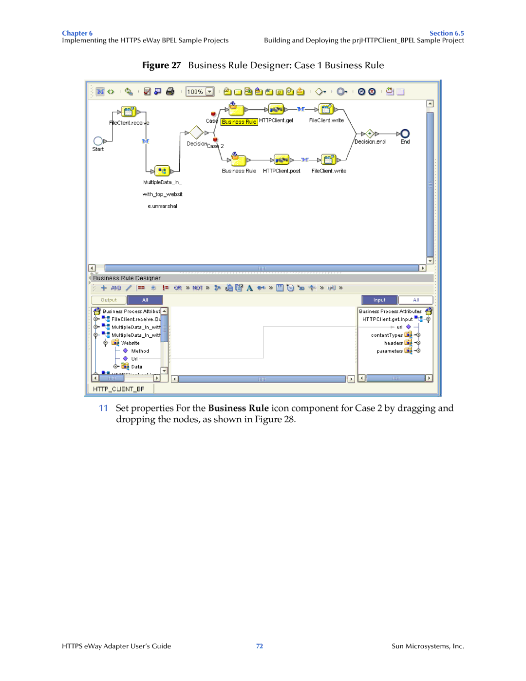 Sun Microsystems 5.1.1 manual Business Rule Designer Case 1 Business Rule 