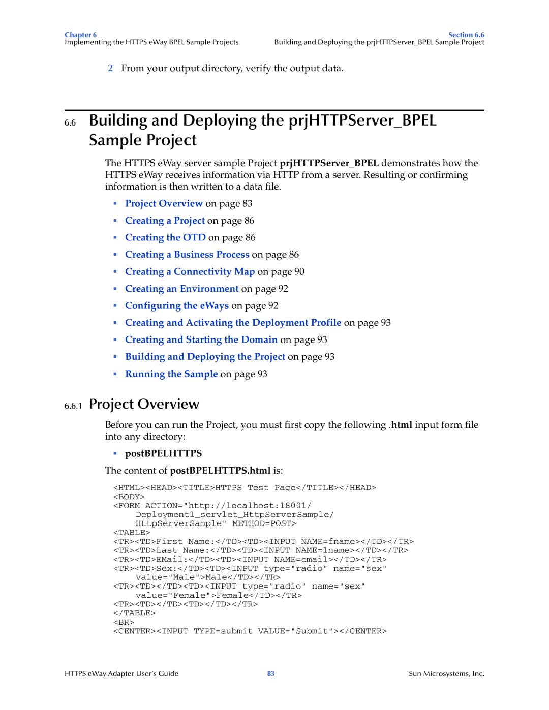 Sun Microsystems 5.1.1 manual Building and Deploying the prjHTTPServerBPEL Sample Project 