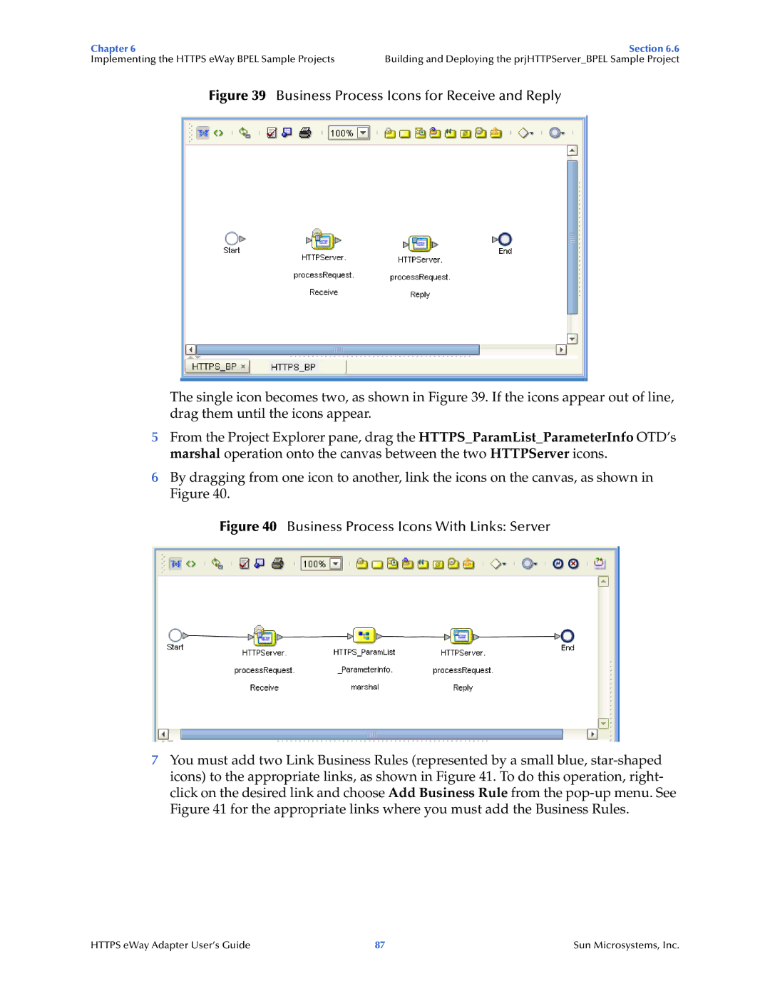 Sun Microsystems 5.1.1 manual Business Process Icons for Receive and Reply 