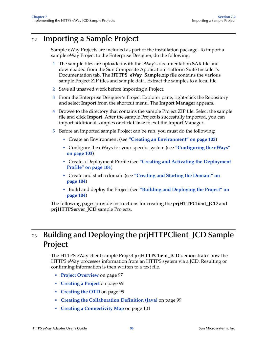 Sun Microsystems 5.1.1 manual Importing a Sample Project, Building and Deploying the prjHTTPClientJCD Sample Project 