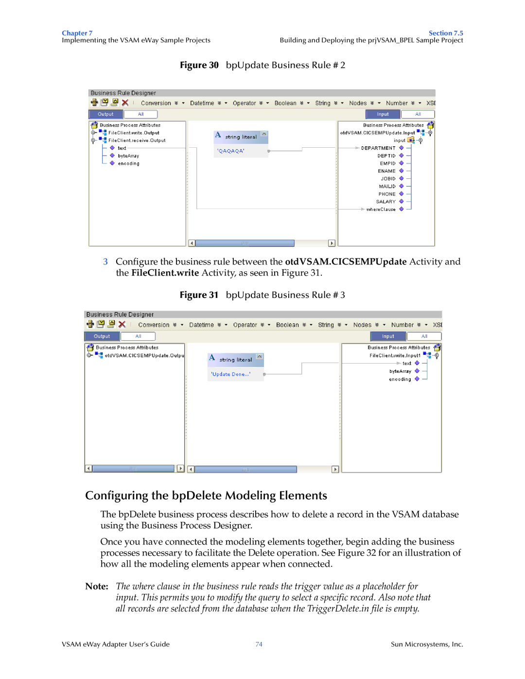 Sun Microsystems 5.1.3 manual Configuring the bpDelete Modeling Elements 