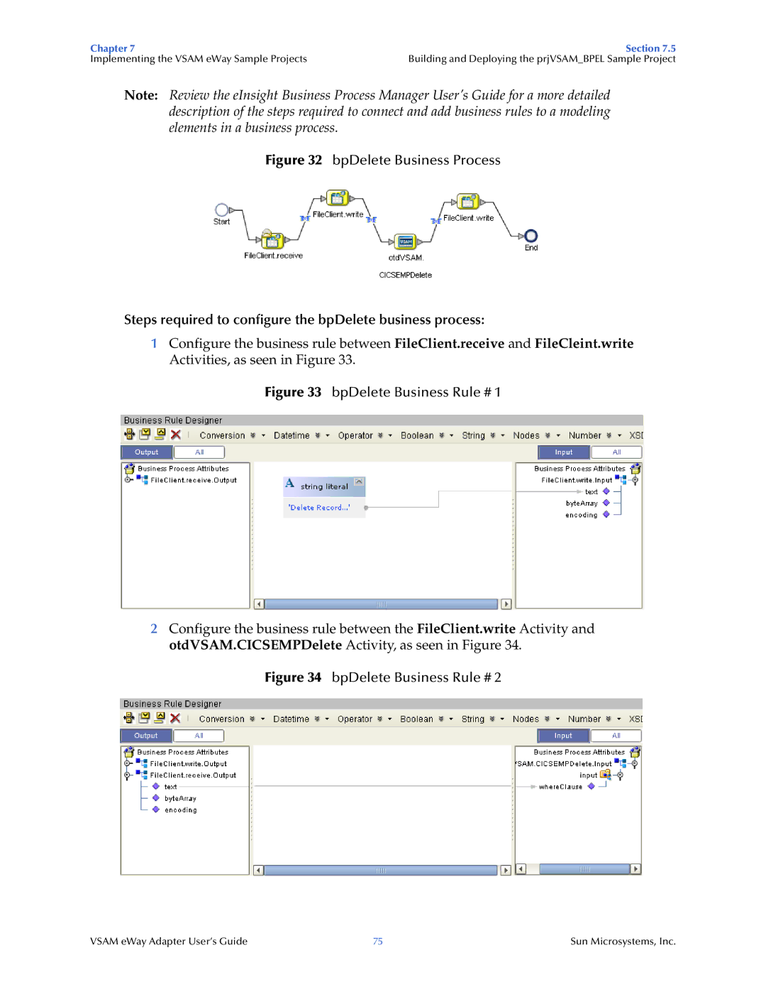 Sun Microsystems 5.1.3 manual BpDelete Business Process, Steps required to configure the bpDelete business process 