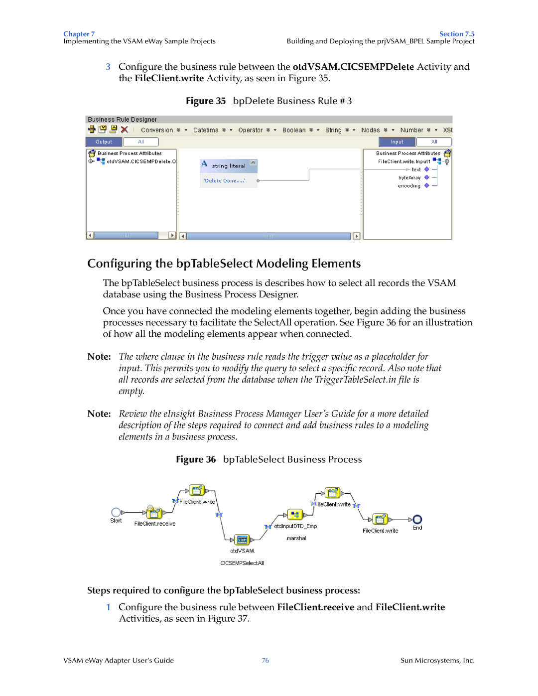 Sun Microsystems 5.1.3 manual Configuring the bpTableSelect Modeling Elements, BpTableSelect Business Process 