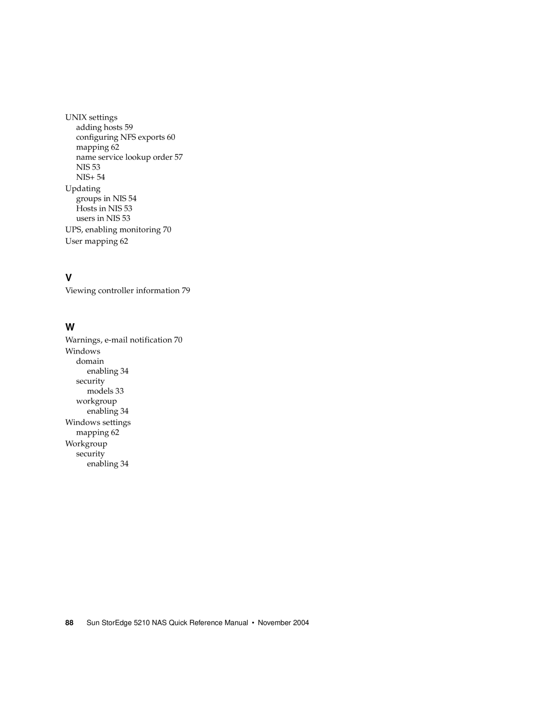 Sun Microsystems manual Sun StorEdge 5210 NAS Quick Reference Manual November 