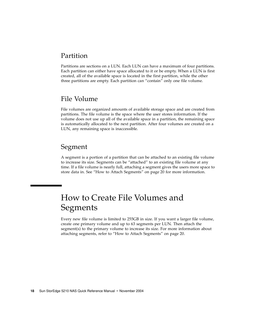 Sun Microsystems 5210 NAS manual How to Create File Volumes and Segments, Partition 