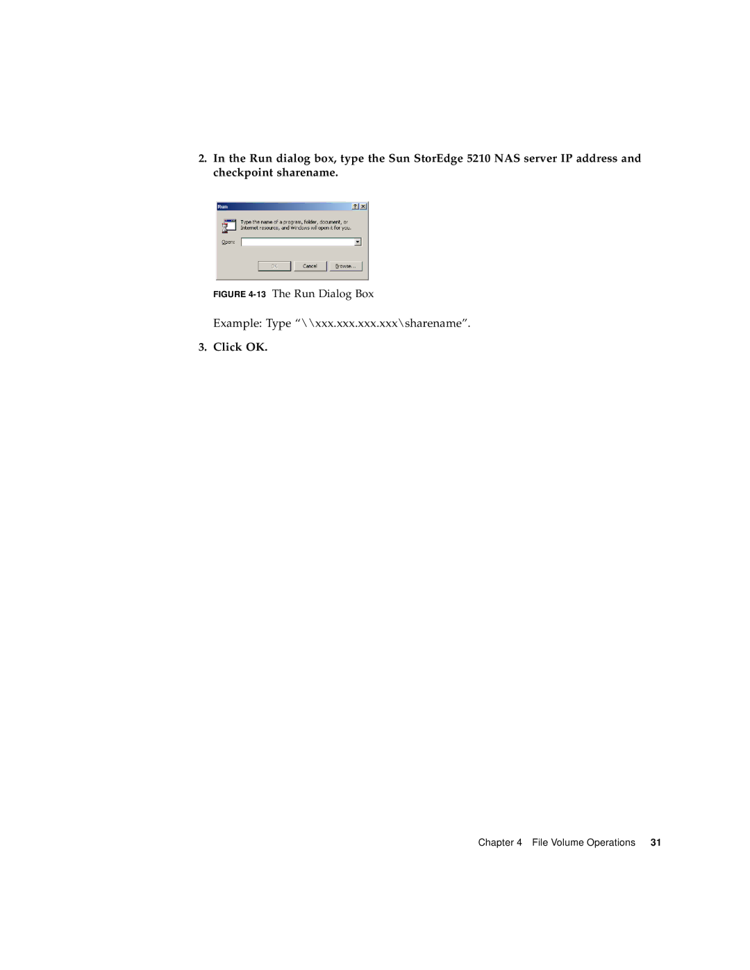 Sun Microsystems 5210 NAS manual Click OK 