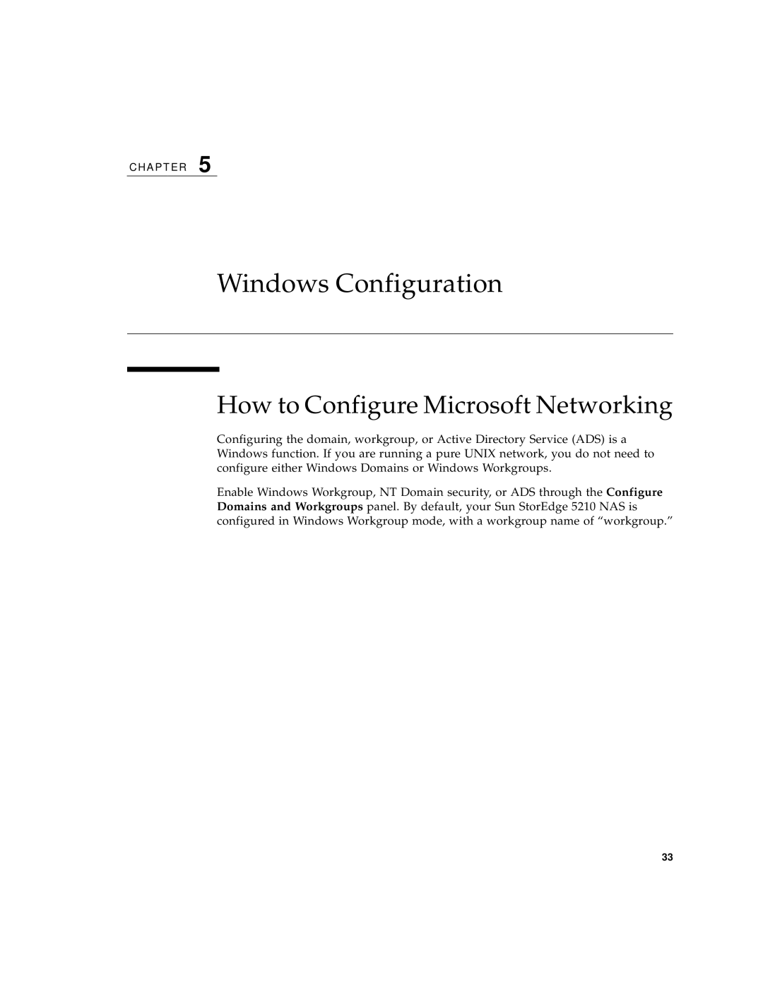 Sun Microsystems 5210 NAS manual Windows Configuration, How to Configure Microsoft Networking 