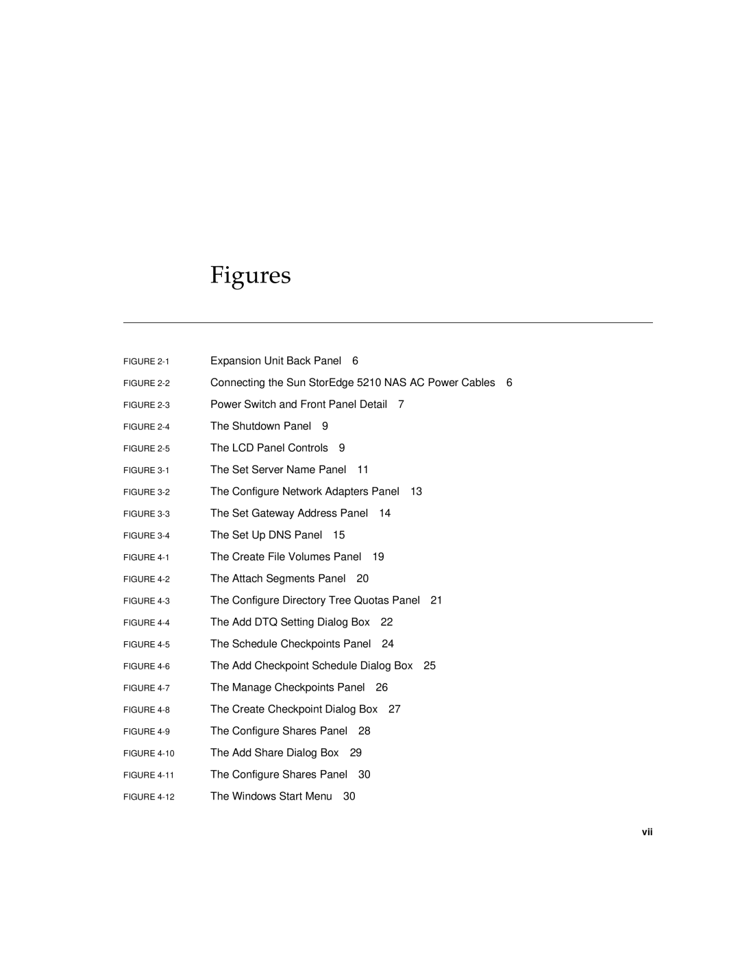 Sun Microsystems 5210 NAS manual Figures 