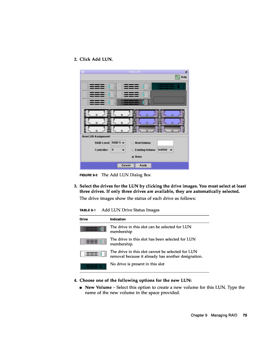Sun Microsystems 5210 NAS manual Click Add LUN 