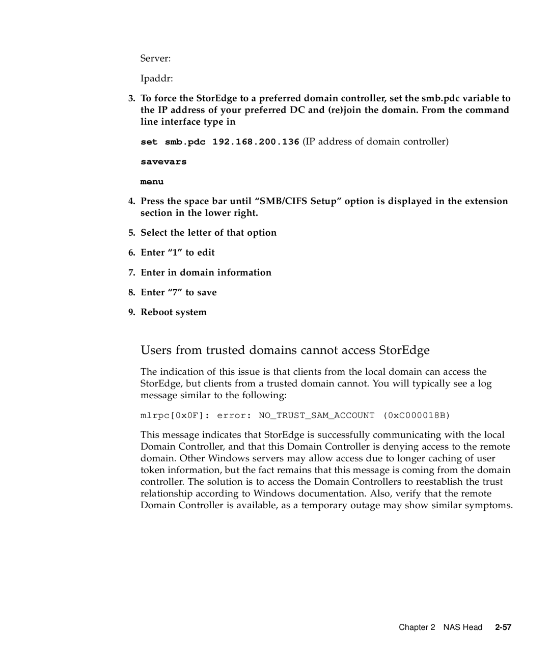 Sun Microsystems 5310 NAS manual Users from trusted domains cannot access StorEdge 