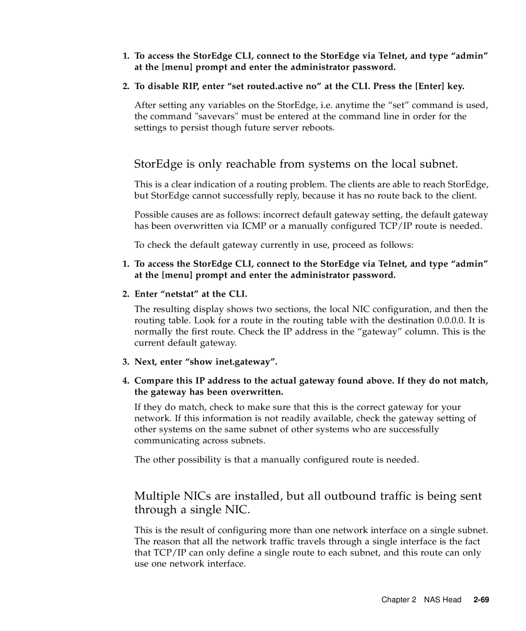 Sun Microsystems 5310 NAS manual StorEdge is only reachable from systems on the local subnet 