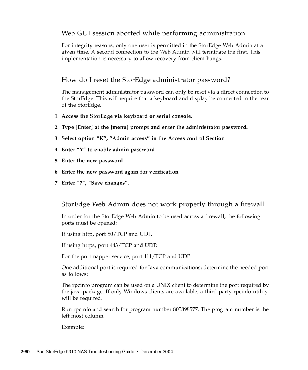 Sun Microsystems 5310 NAS manual Web GUI session aborted while performing administration 