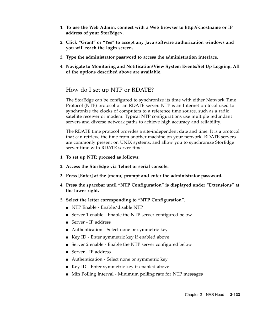 Sun Microsystems 5310 NAS manual How do I set up NTP or RDATE? 