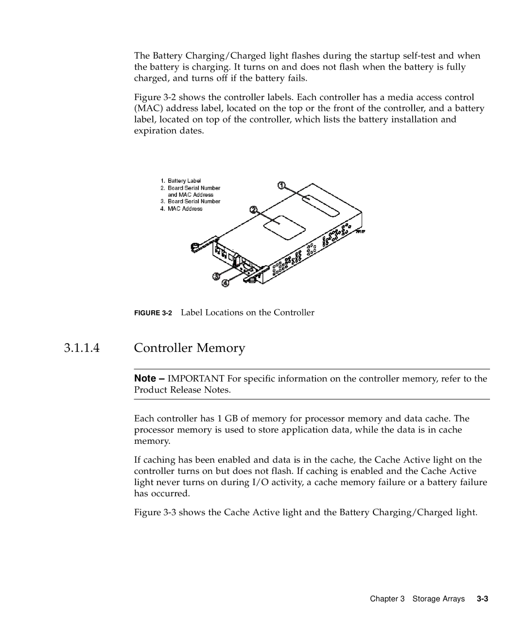 Sun Microsystems 5310 NAS manual Controller Memory, 2Label Locations on the Controller 