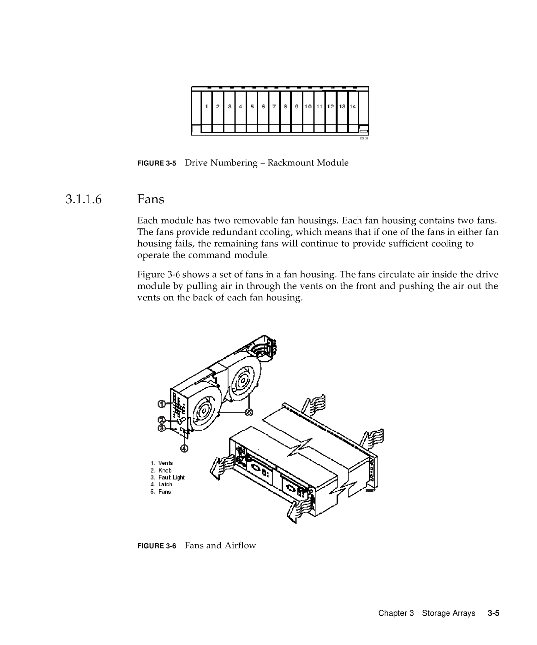 Sun Microsystems 5310 NAS manual Fans, 5Drive Numbering Rackmount Module 