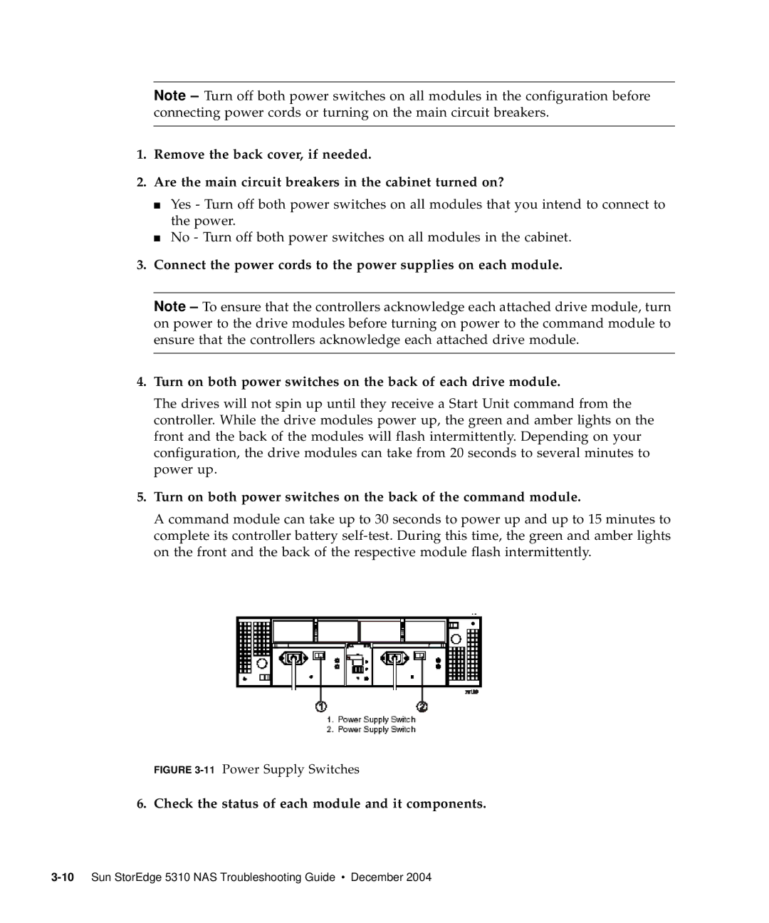 Sun Microsystems 5310 NAS manual Check the status of each module and it components 