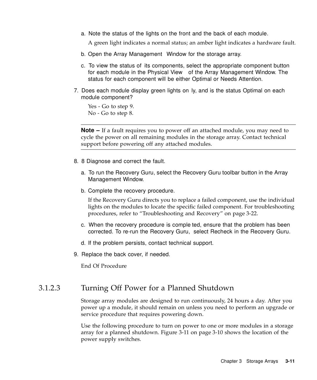 Sun Microsystems 5310 NAS manual Turning Off Power for a Planned Shutdown 