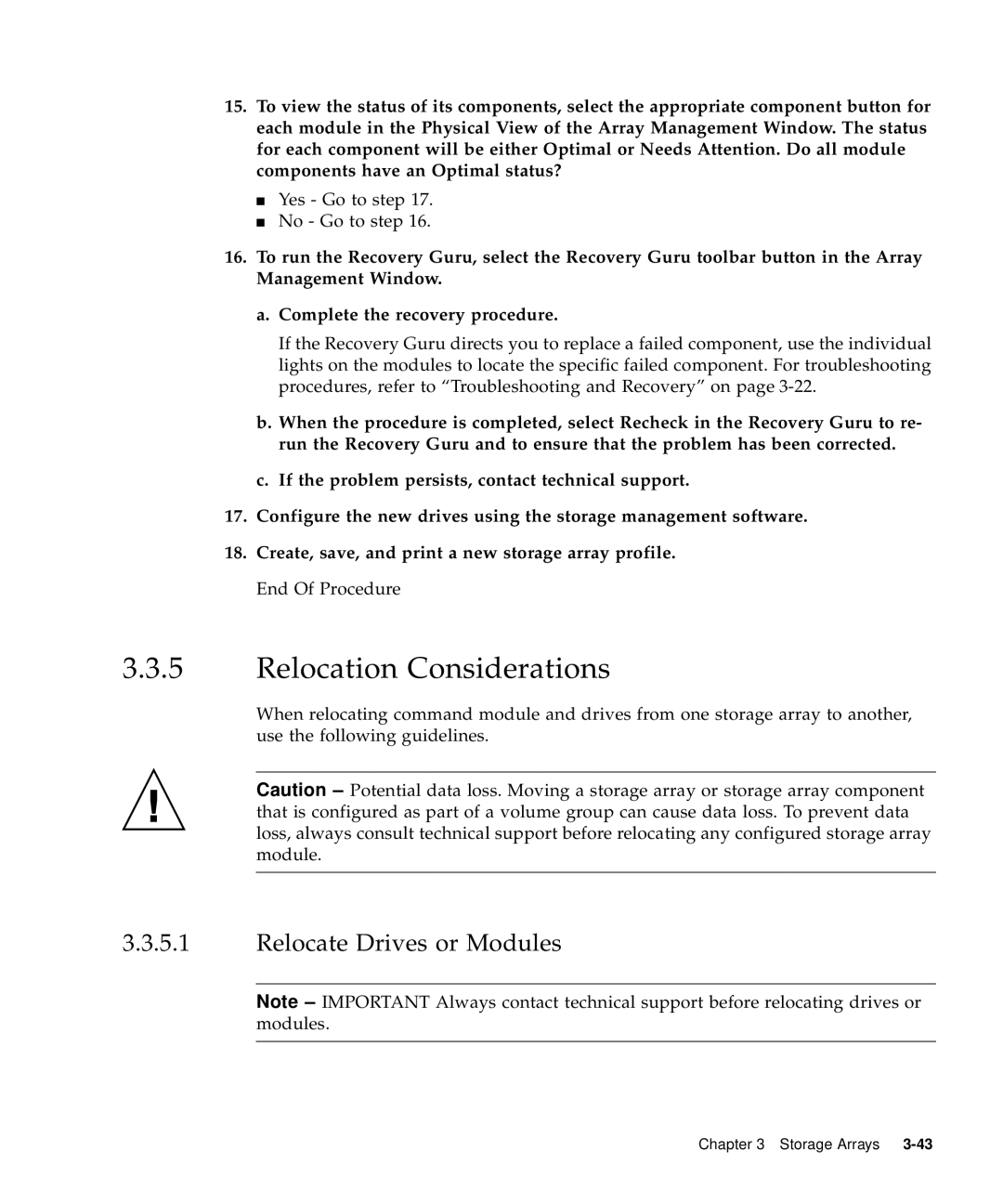 Sun Microsystems 5310 NAS manual Relocation Considerations, Relocate Drives or Modules 