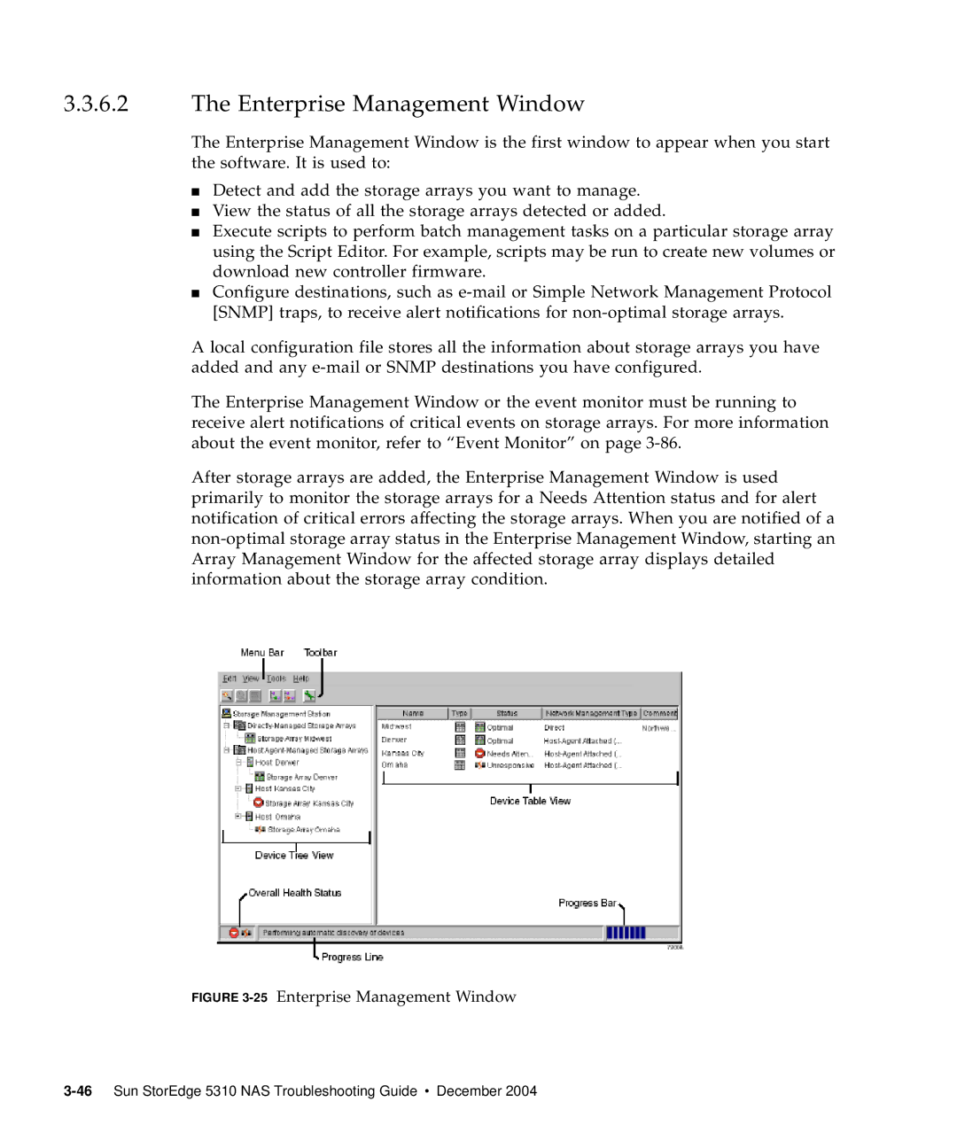 Sun Microsystems 5310 NAS manual 25Enterprise Management Window 