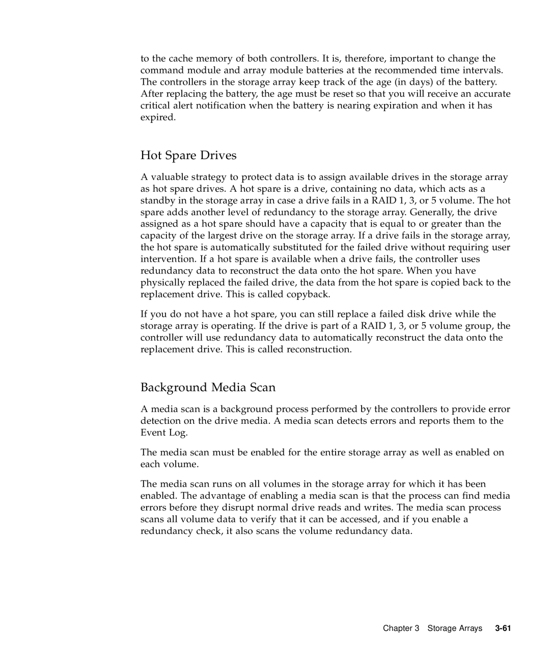 Sun Microsystems 5310 NAS manual Hot Spare Drives, Background Media Scan 