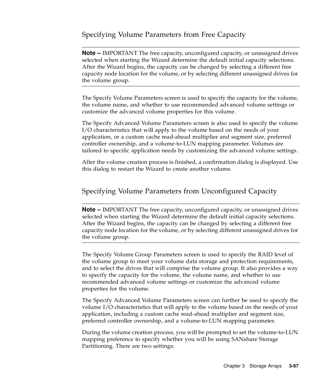 Sun Microsystems 5310 NAS manual Specifying Volume Parameters from Free Capacity 