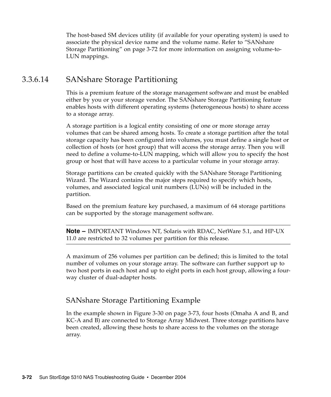 Sun Microsystems 5310 NAS manual SANshare Storage Partitioning Example 