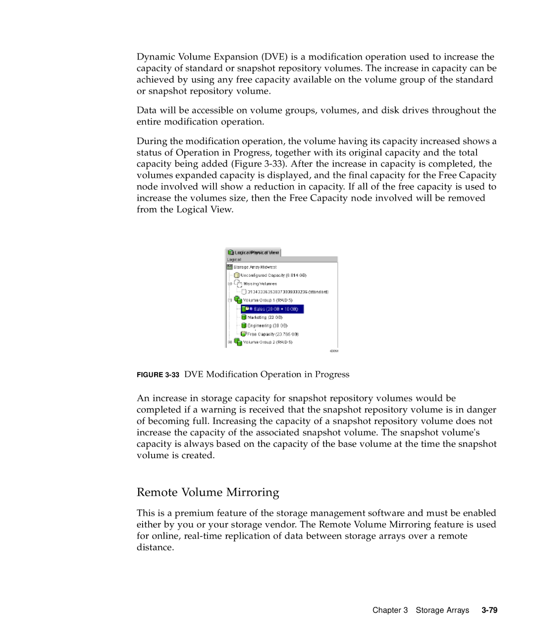 Sun Microsystems 5310 NAS manual 33DVE Modification Operation in Progress 