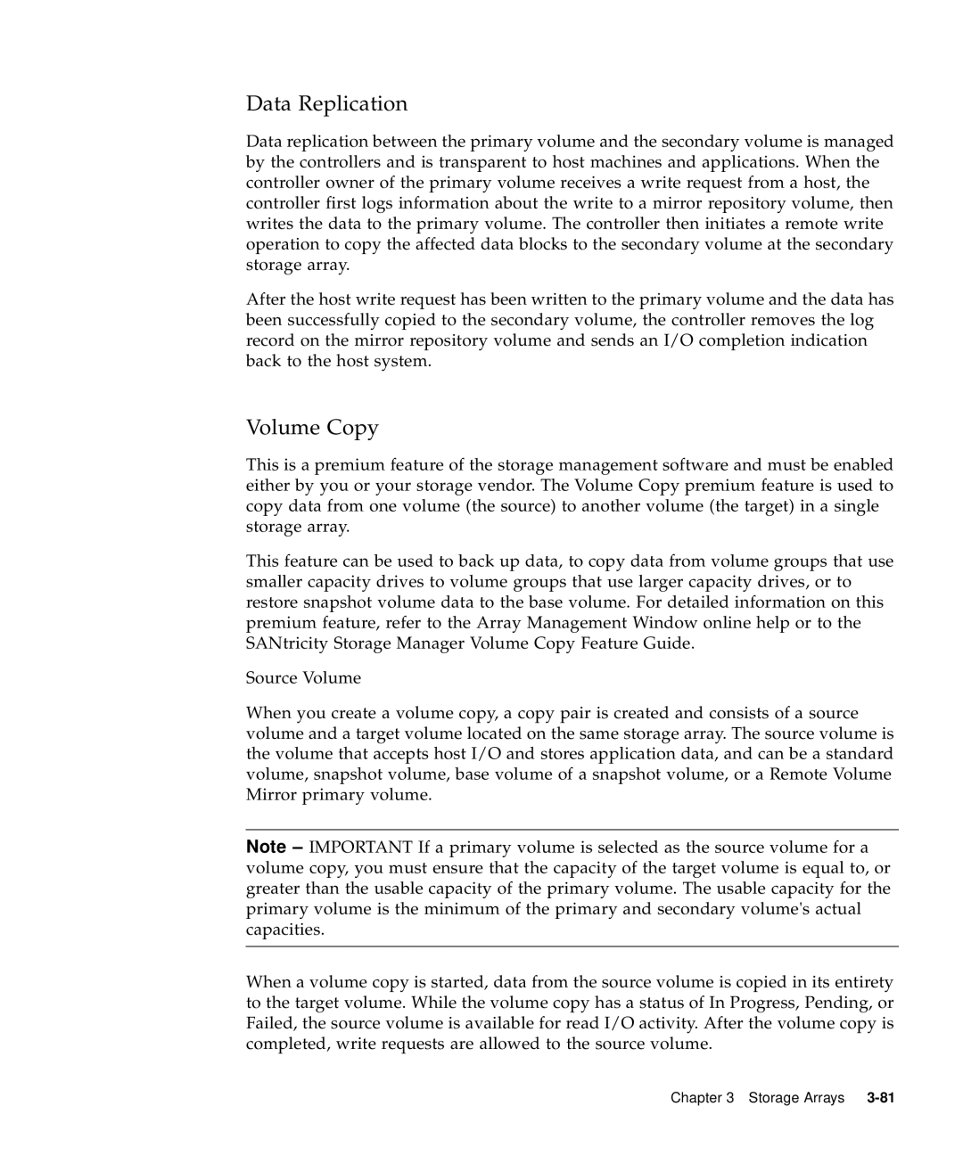 Sun Microsystems 5310 NAS manual Data Replication, Volume Copy 