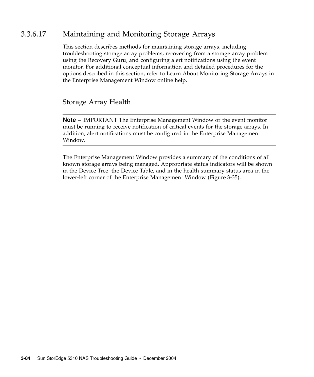 Sun Microsystems 5310 NAS manual Maintaining and Monitoring Storage Arrays, Storage Array Health 