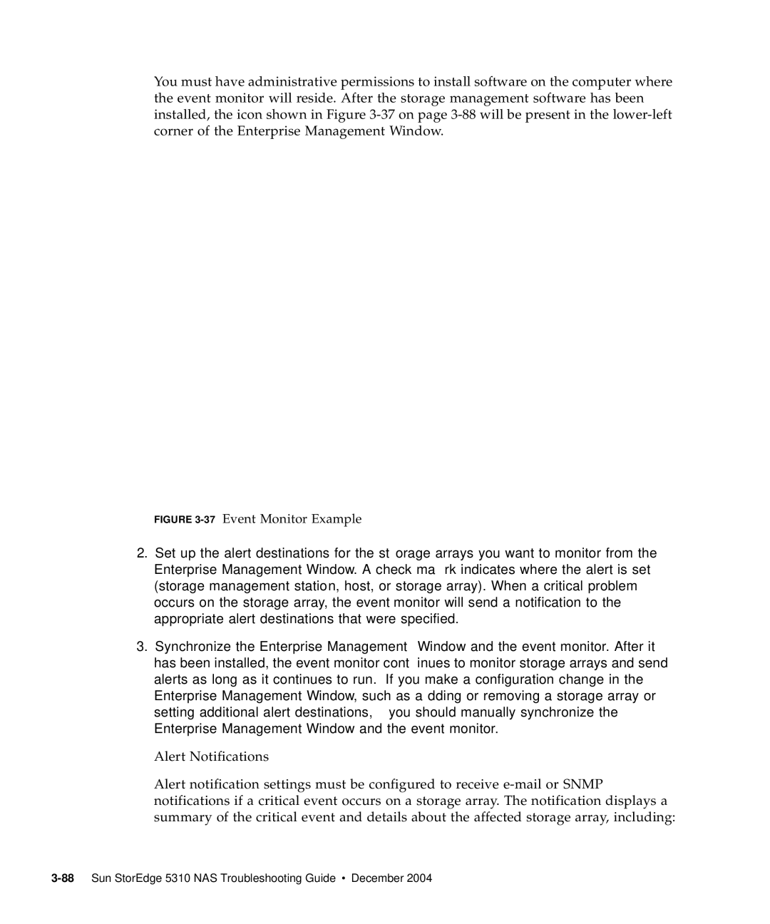 Sun Microsystems 5310 NAS manual 37Event Monitor Example 