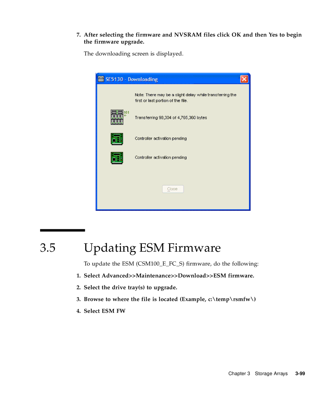 Sun Microsystems 5310 NAS manual Updating ESM Firmware 