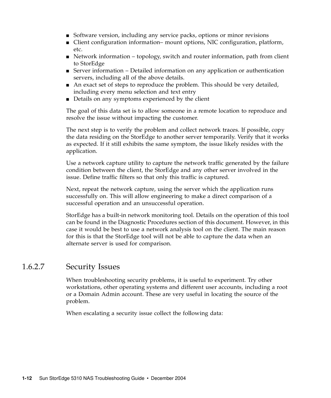 Sun Microsystems 5310 NAS manual Security Issues 