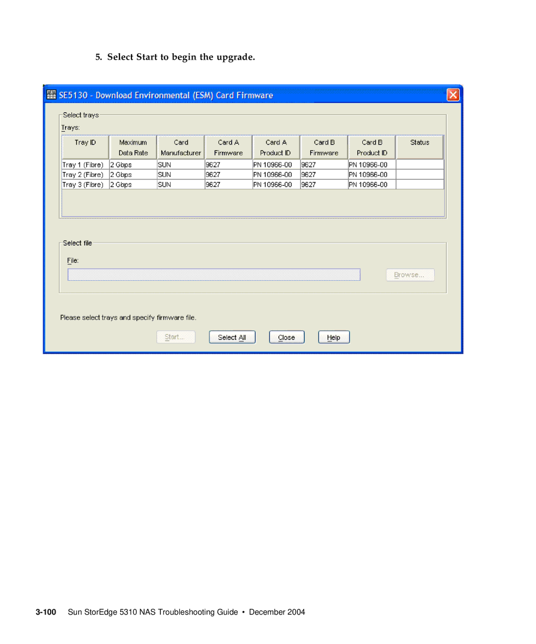 Sun Microsystems 5310 NAS manual Select Start to begin the upgrade 