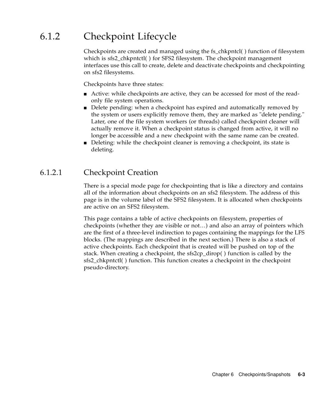 Sun Microsystems 5310 NAS manual Checkpoint Lifecycle, Checkpoint Creation 