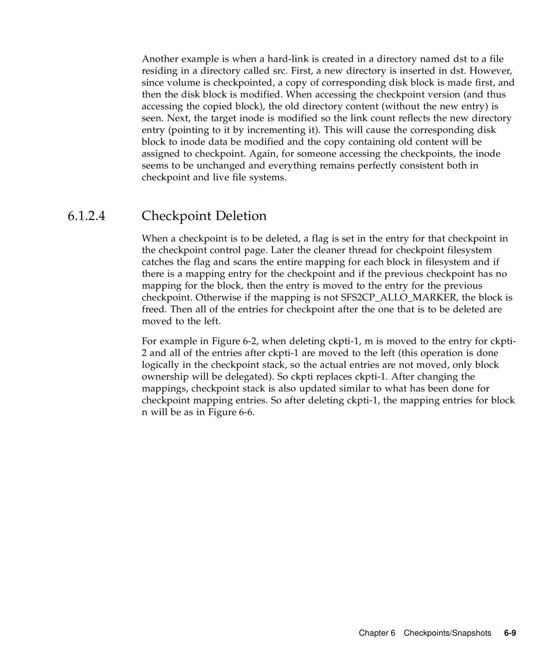 Sun Microsystems 5310 NAS manual Checkpoint Deletion 