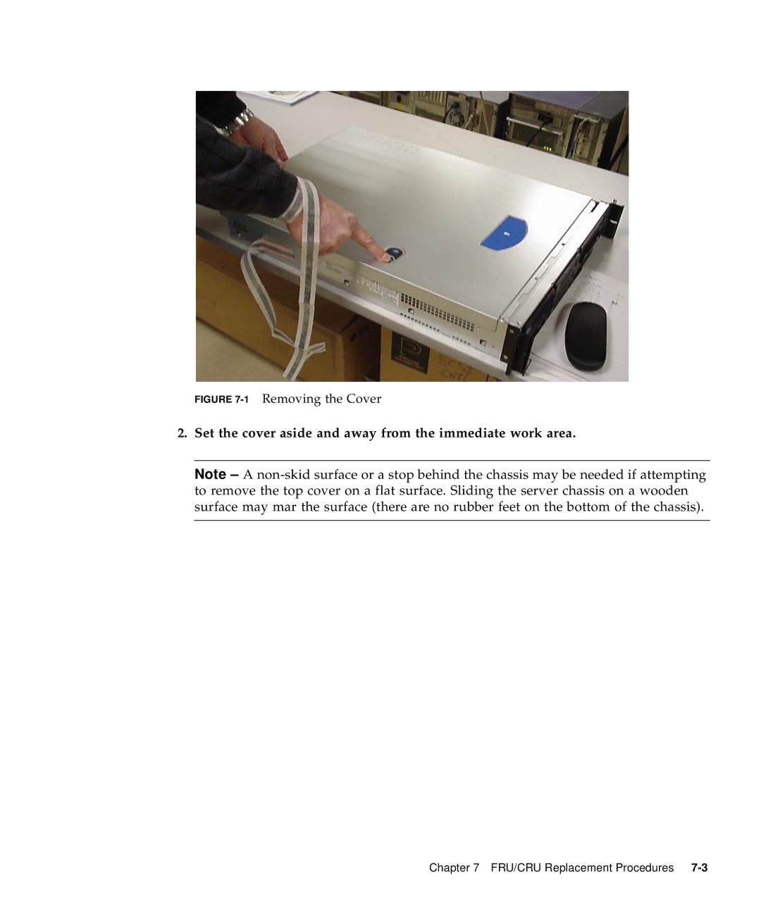 Sun Microsystems 5310 NAS manual Set the cover aside and away from the immediate work area 