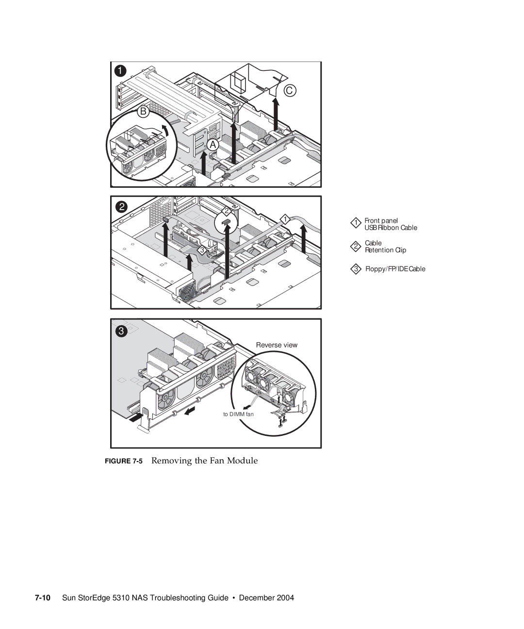 Sun Microsystems 5310 NAS manual 5Removing the Fan Module 