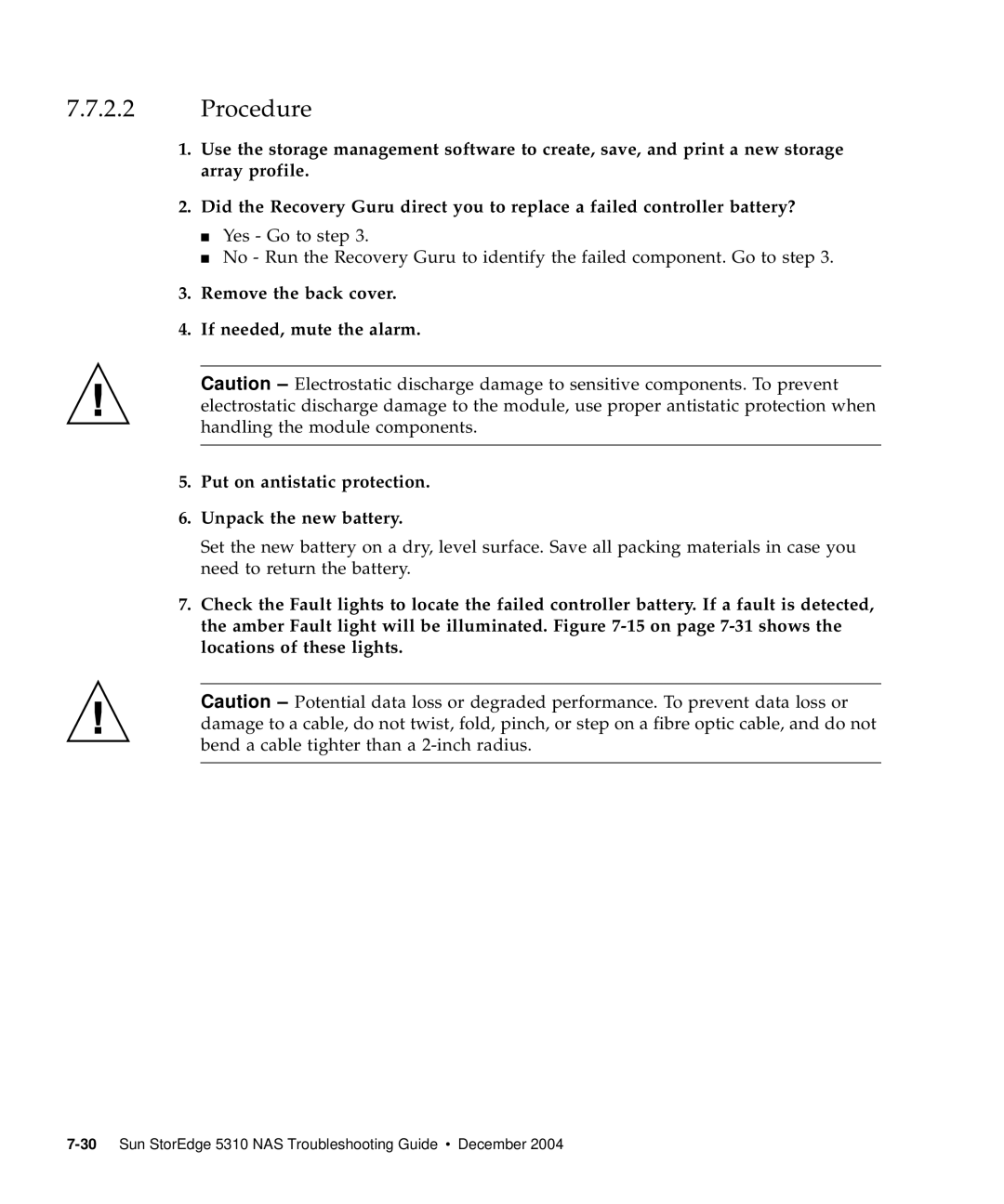 Sun Microsystems 5310 NAS manual Procedure 