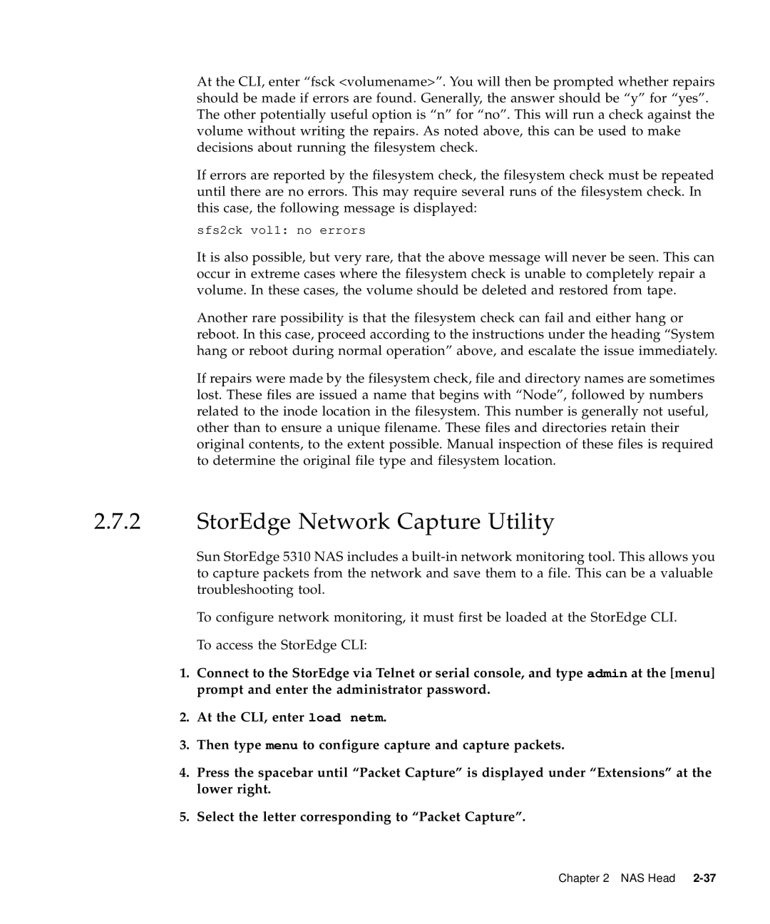 Sun Microsystems 5310 NAS manual StorEdge Network Capture Utility 