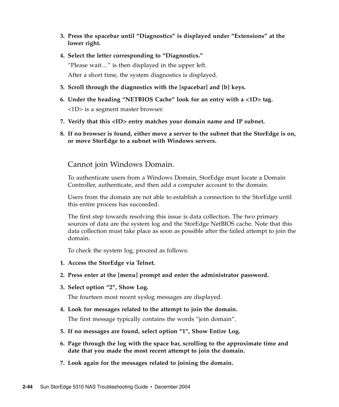 Sun Microsystems 5310 NAS manual Cannot join Windows Domain 