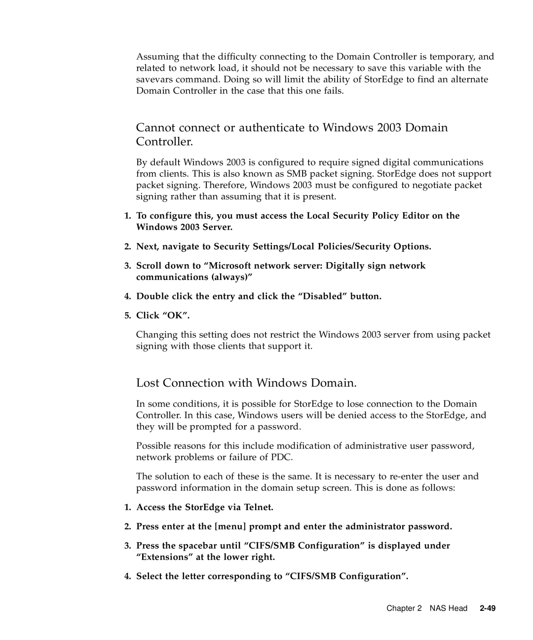 Sun Microsystems 5310 NAS manual Lost Connection with Windows Domain 