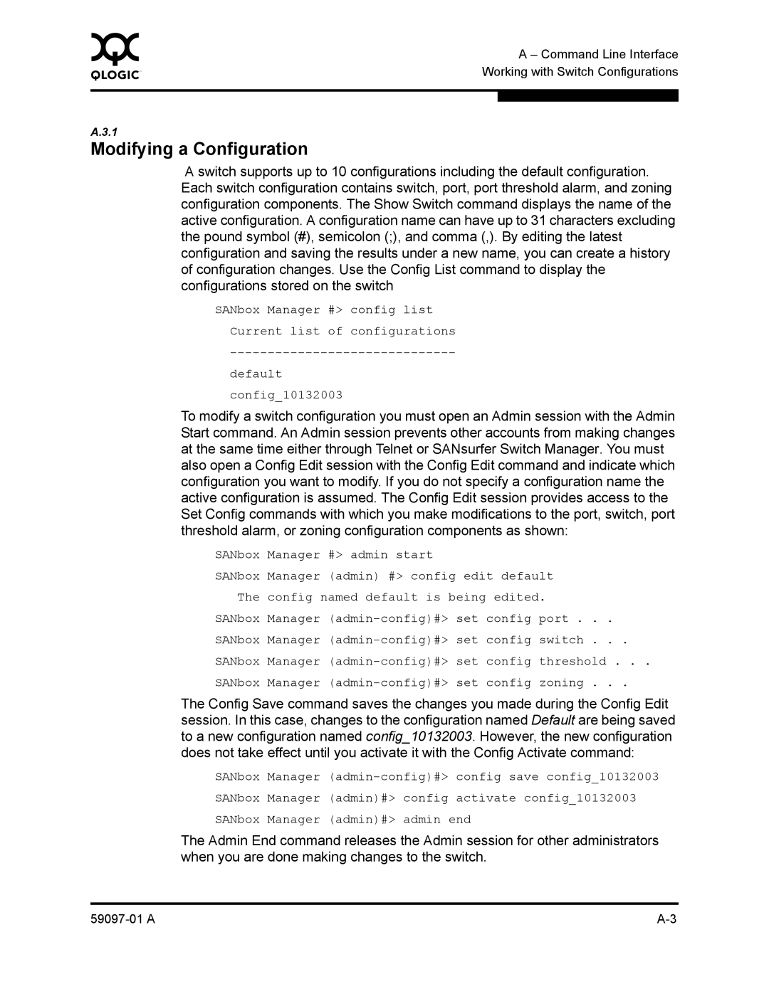 Sun Microsystems 5602 manual Modifying a Configuration 